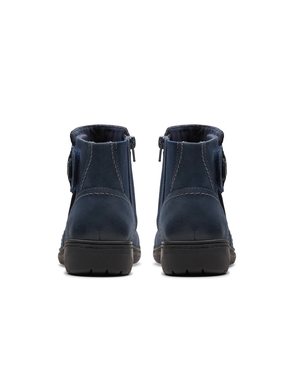 NWT Clarks Women's Navy Carleigh Dress Casual Boot Nubuck Leather 9W - Picture 5 of 7